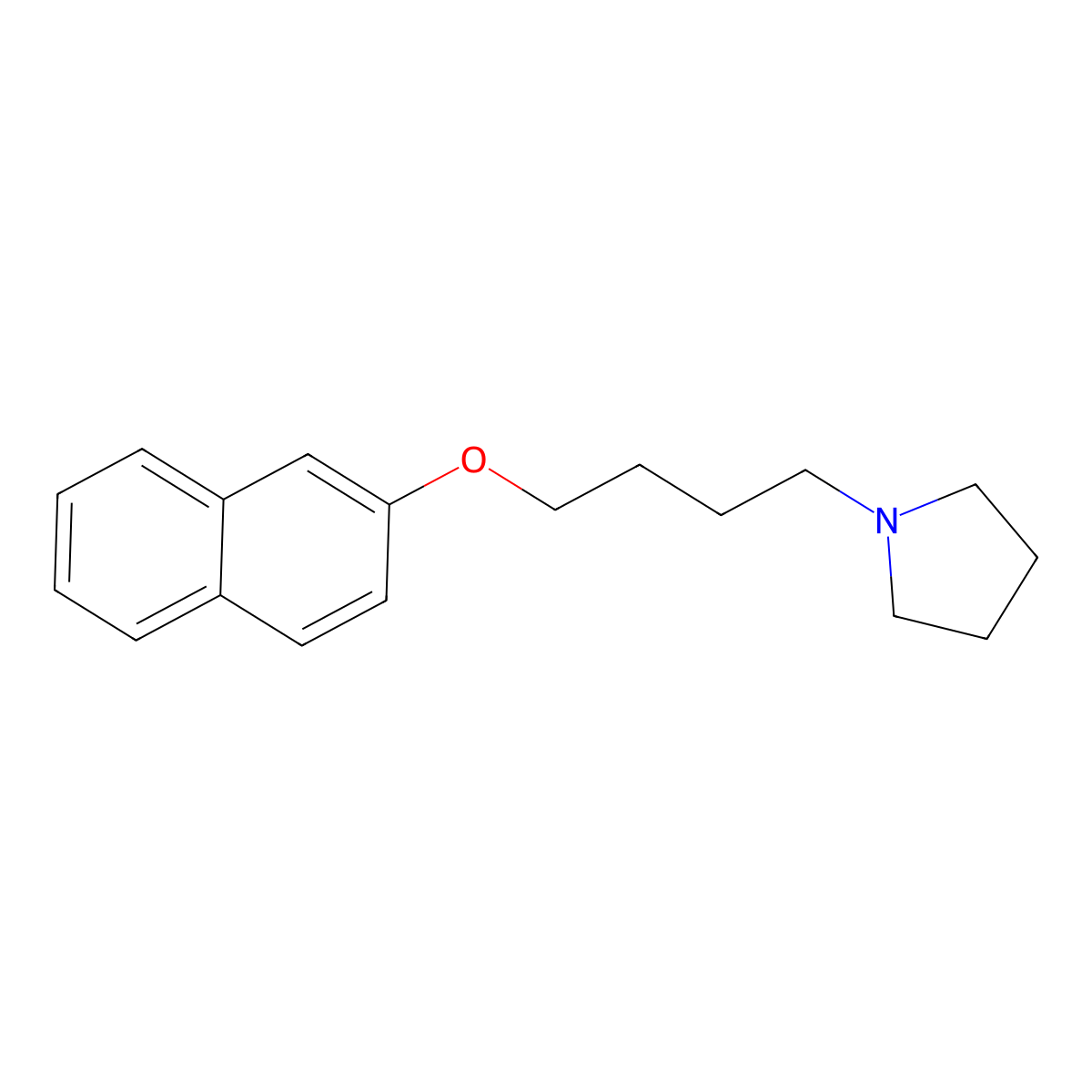 Pyrrolidine, 1-[4-(2-naphthalenyloxy)butyl]- molecular structure, CAS 81975-67-9