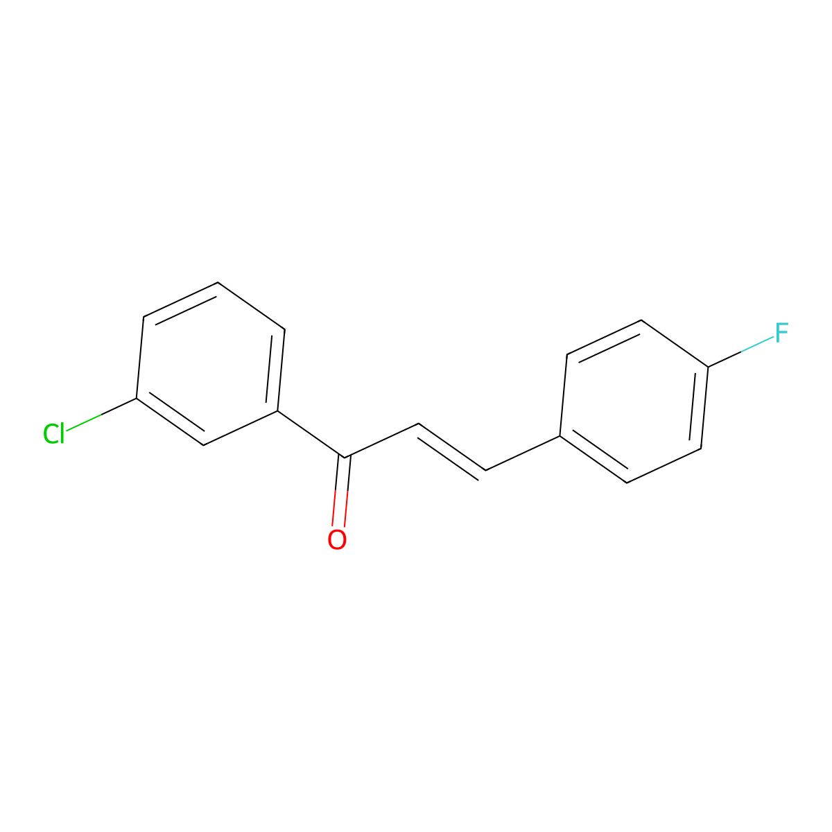 2-Propen-1-one, 1-(3-chlorophenyl)-3-(4-fluorophenyl)- molecular structure, CAS 819792-57-9