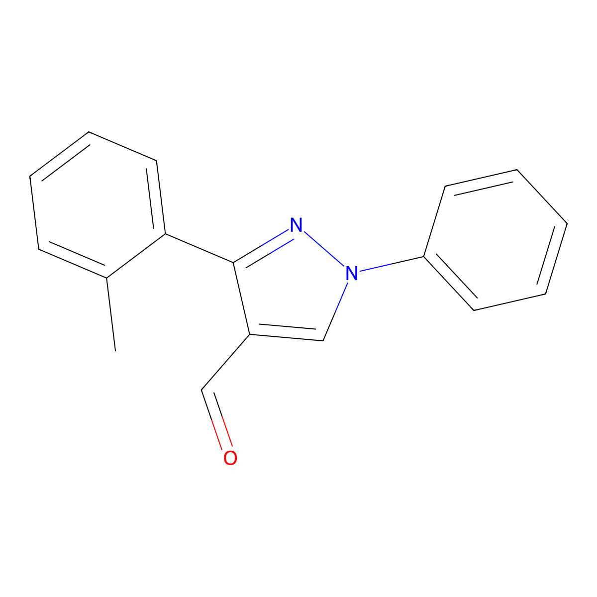 3-(2-methylphenyl)-1-phenyl-1H-pyrazole-4-carbaldehyde molecular structure, CAS 819793-62-9