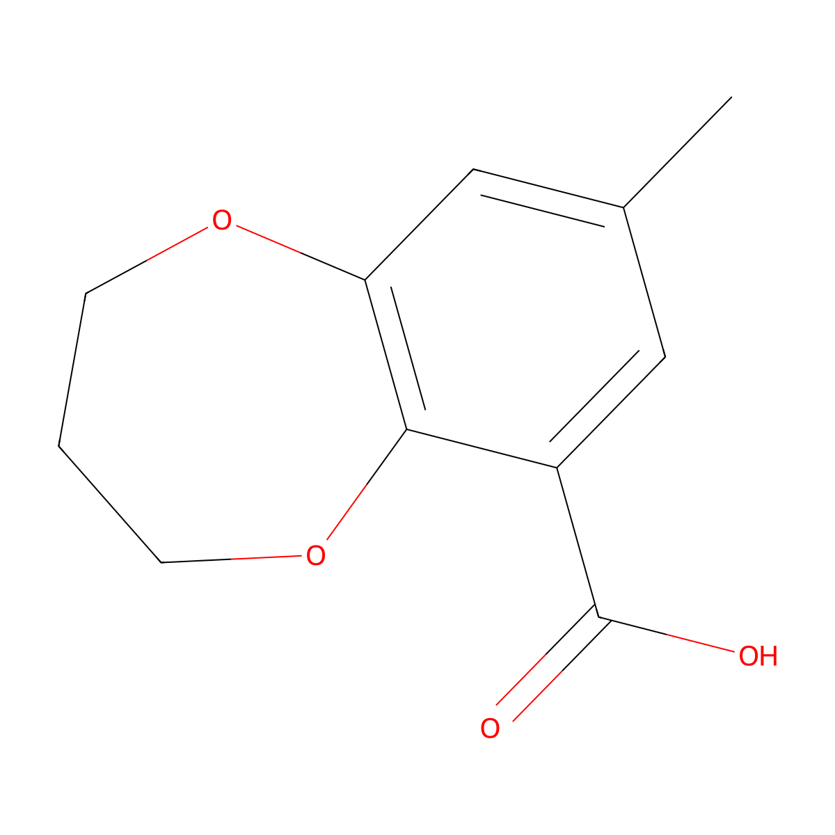 8-Methyl-3,4-dihydro-2H-1,5-benzodioxepine-6-carboxylic acid molecular structure, CAS 819800-57-2