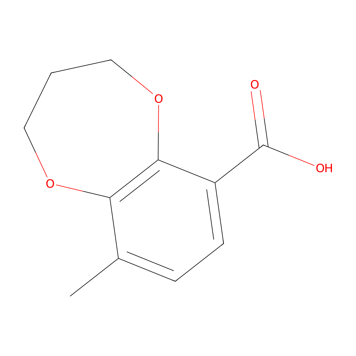 9-Methyl-3,4-dihydro-2H-1,5-benzodioxepine-6-carboxylic acid molecular structure, CAS 819800-59-4