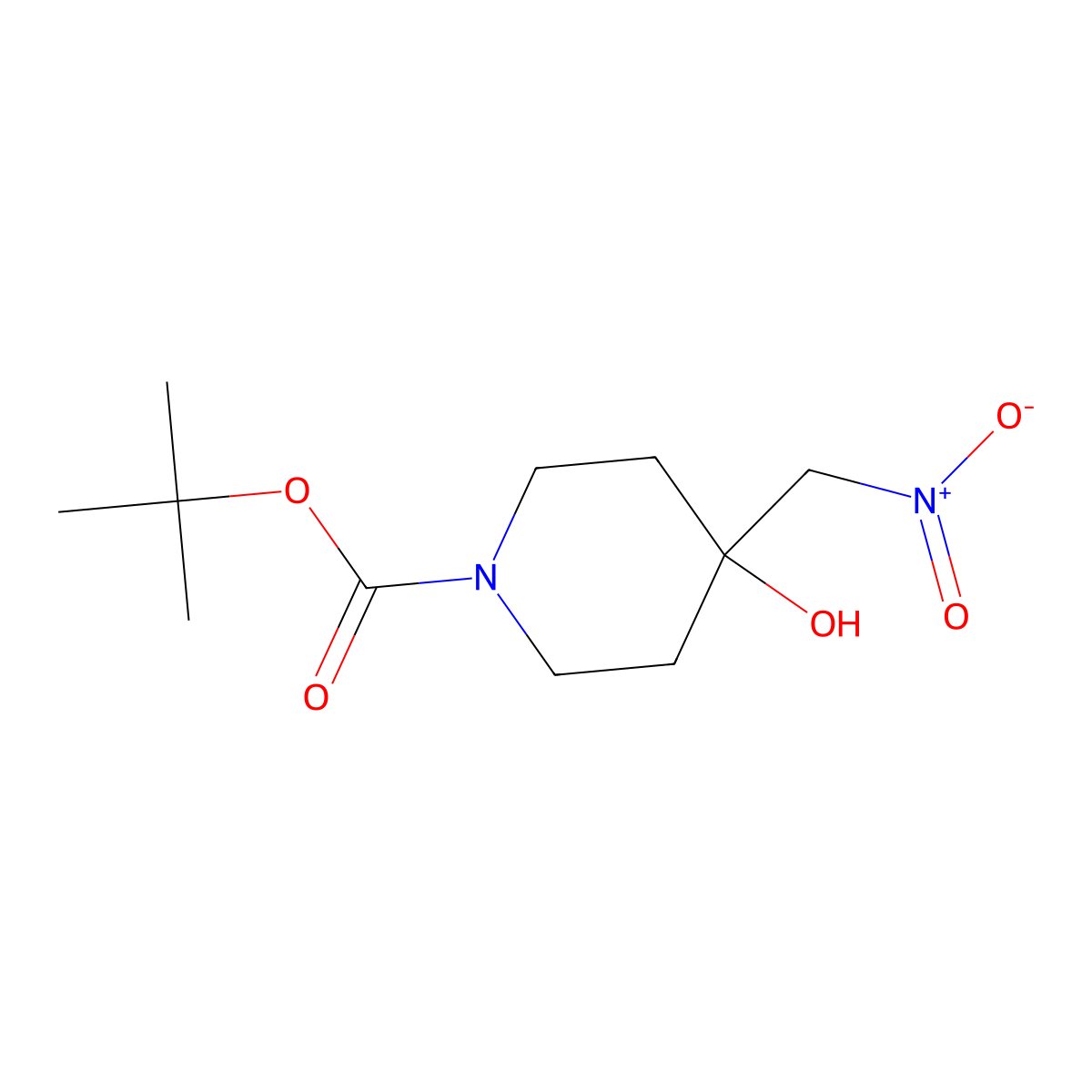 tert-Butyl 4-hydroxy-4-(nitromethyl)piperidine-1-carboxylate molecular structure, CAS 819800-93-6