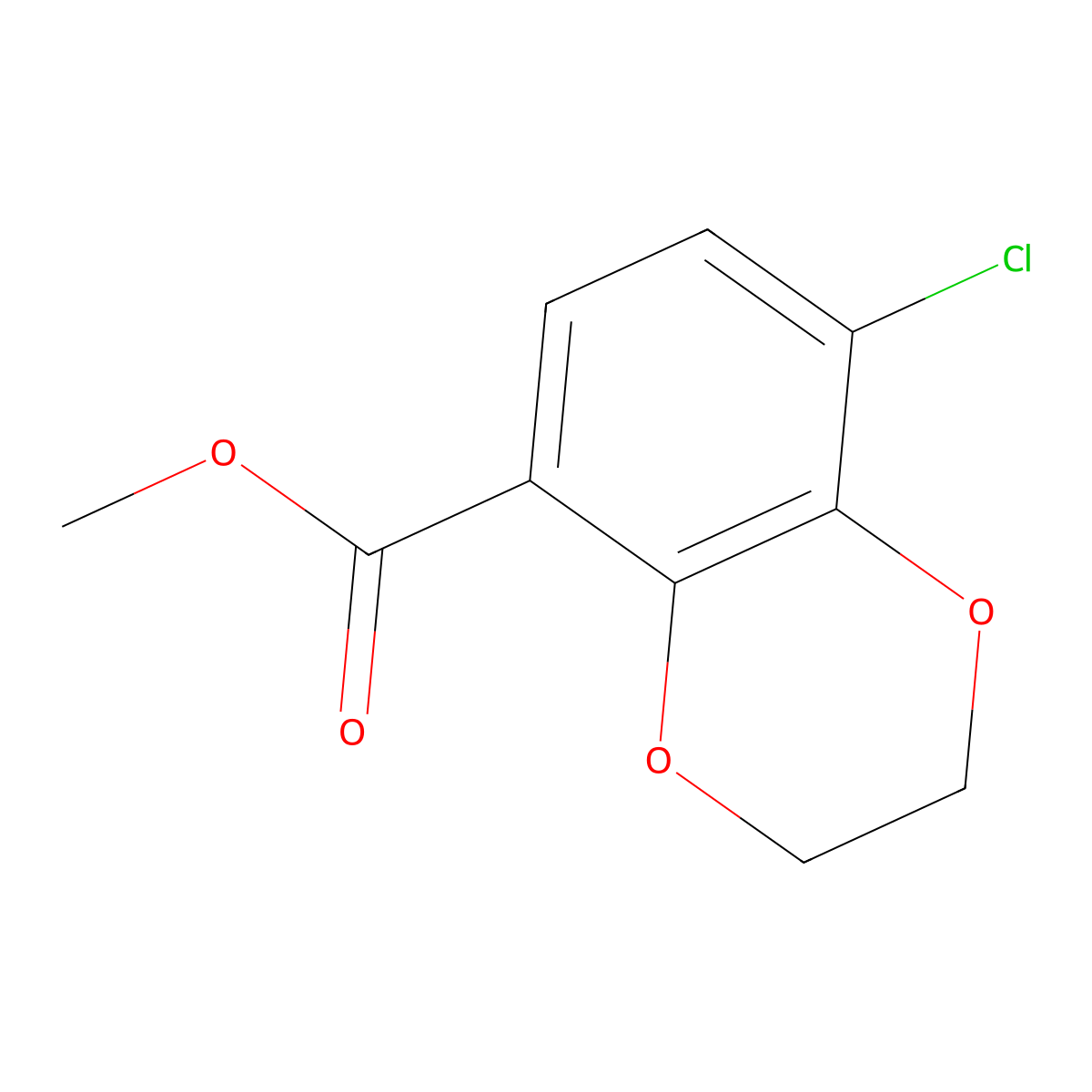 Methyl 8-chloro-2,3-dihydro-1,4-benzodioxine-5-carboxylate molecular structure, CAS 819801-65-5