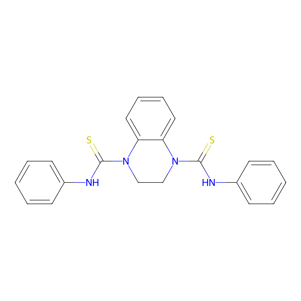 N,N'-diphenyl-2,3-dihydroquinoxaline-1,4-dicarbothioamide molecular structure, CAS 819802-26-1