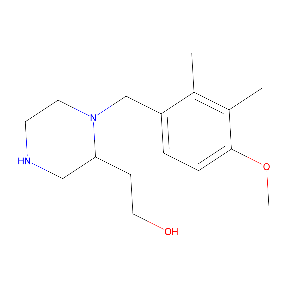 2-[1-(4-Methoxy-2,3-dimethylbenzyl)-2-piperazinyl]ethanol molecular structure, CAS 819802-31-8