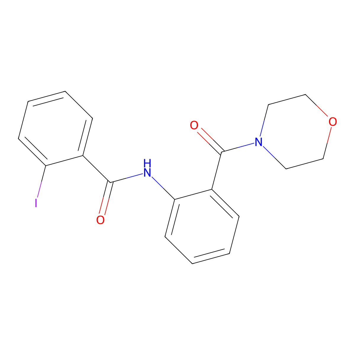 2-iodo-N-[2-(4-morpholinylcarbonyl)phenyl]benzamide molecular structure, CAS 819804-30-3