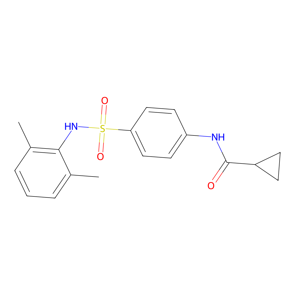 N-[4-[(2,6-dimethylphenyl)sulfamoyl]phenyl]cyclopropanecarboxamide molecular structure, CAS 819804-31-4