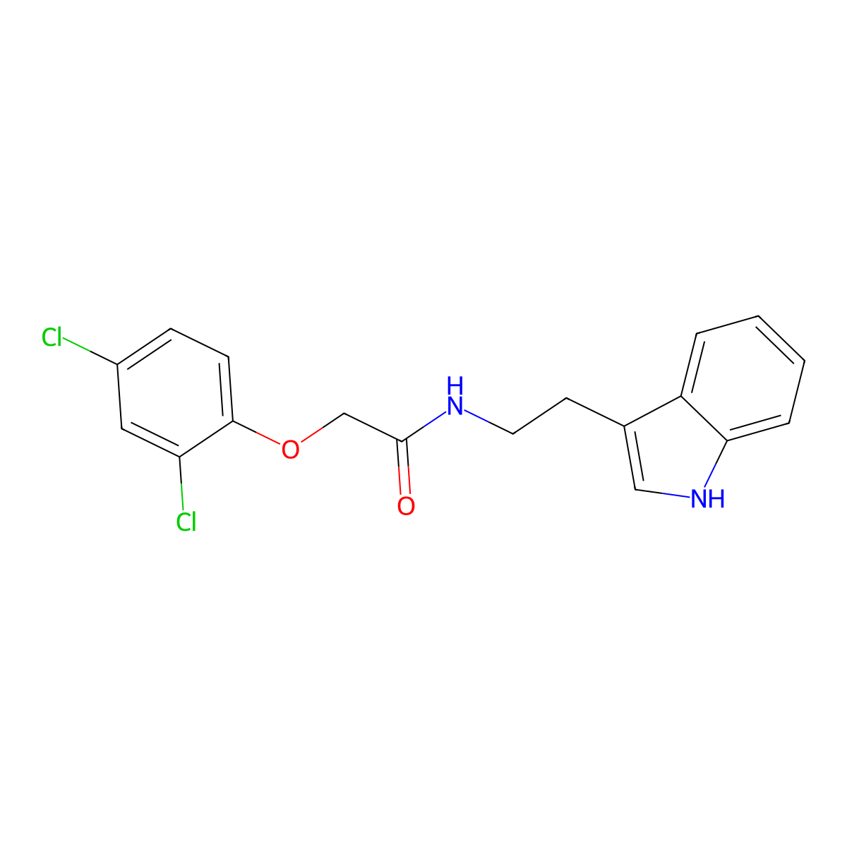 2-(2,4-dichlorophenoxy)-N-[2-(1H-indol-3-yl)ethyl]acetamide molecular structure, CAS 819807-03-9
