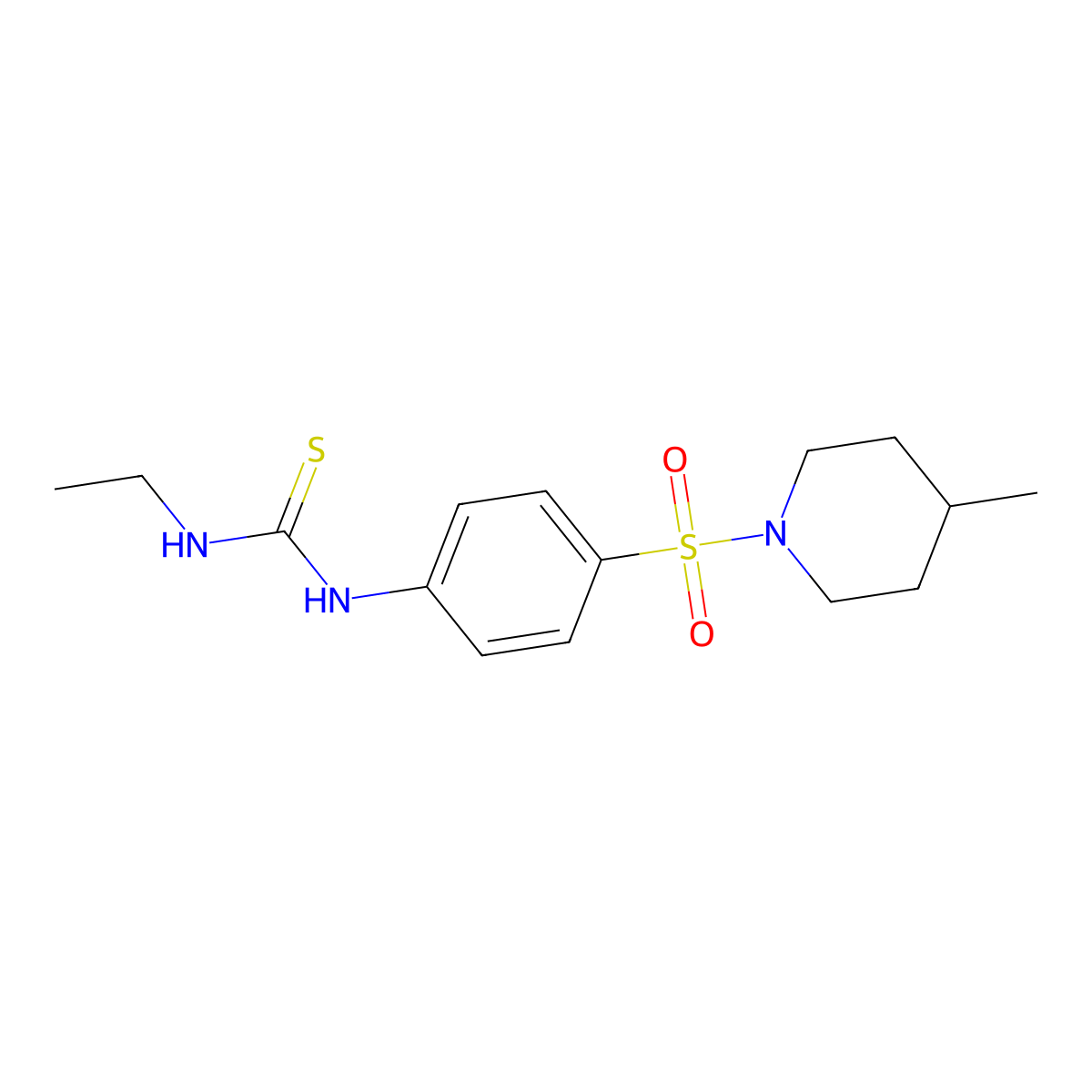 1-Ethyl-3-[4-(4-methylpiperidin-1-yl)sulfonylphenyl]thiourea molecular structure, CAS 819819-07-3