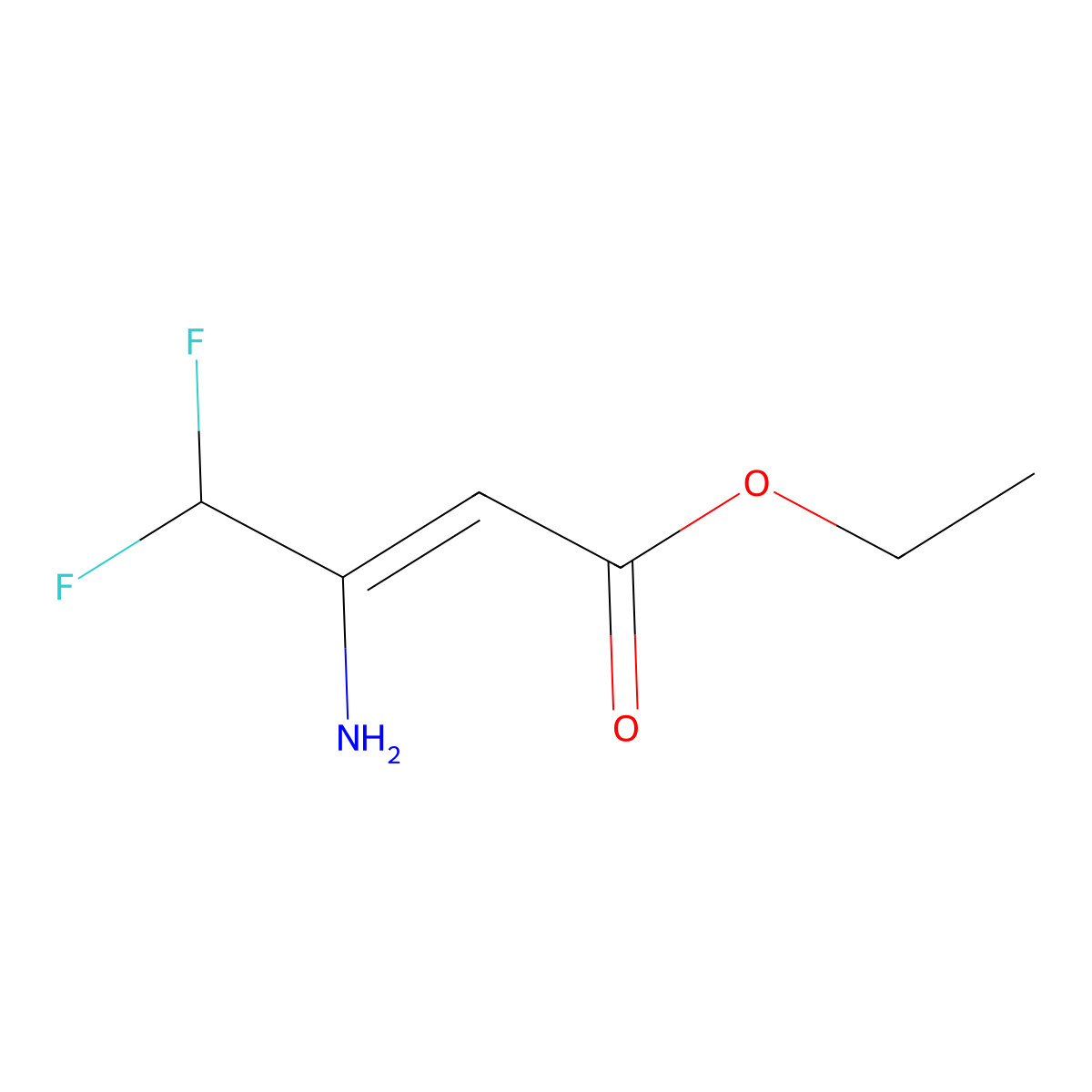 Ethyl 3-amino-4,4-difluorobut-2-enoate molecular structure, CAS 81982-54-9