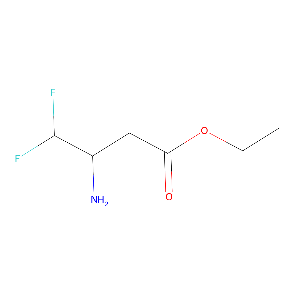 Ethyl 3-amino-4,4-difluorobutanoate molecular structure, CAS 81982-55-0