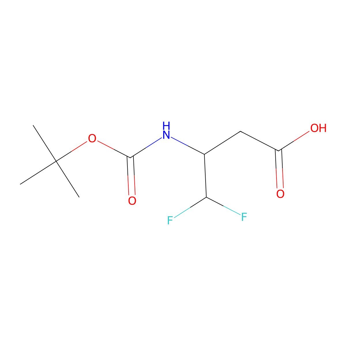 3-((tert-Butoxycarbonyl)amino)-4,4-difluorobutanoic acid molecular structure, CAS 81982-56-1
