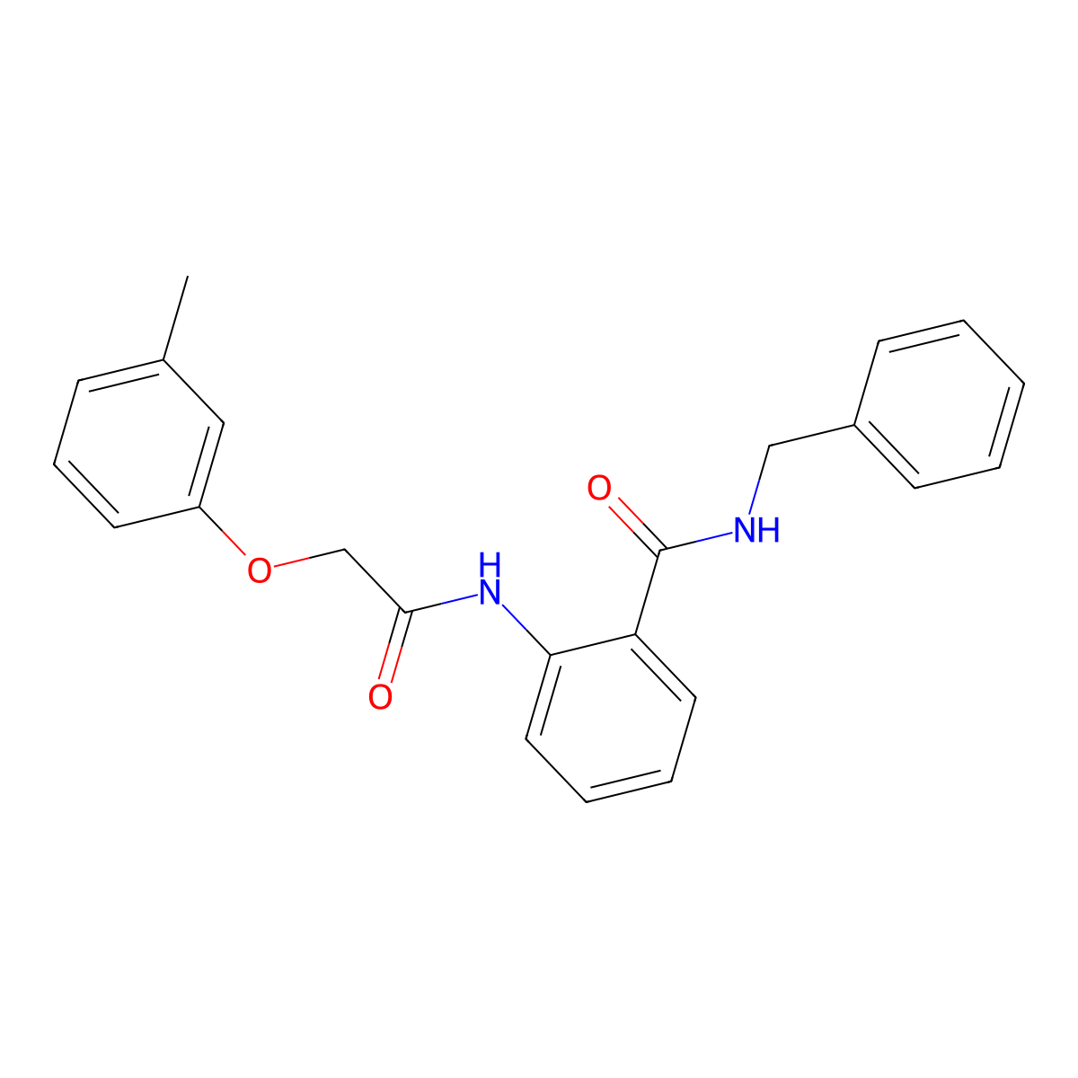 N-benzyl-2-{[(3-methylphenoxy)acetyl]amino}benzamide molecular structure, CAS 819821-76-6