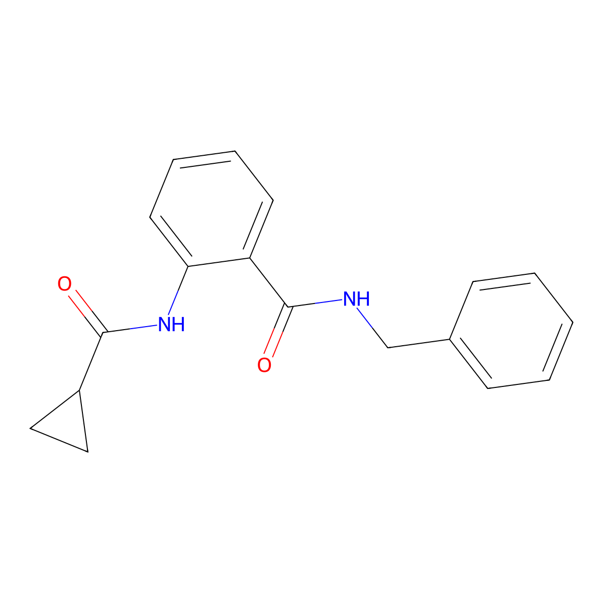 N-benzyl-2-(cyclopropanecarbonylamino)benzamide molecular structure, CAS 819822-32-7