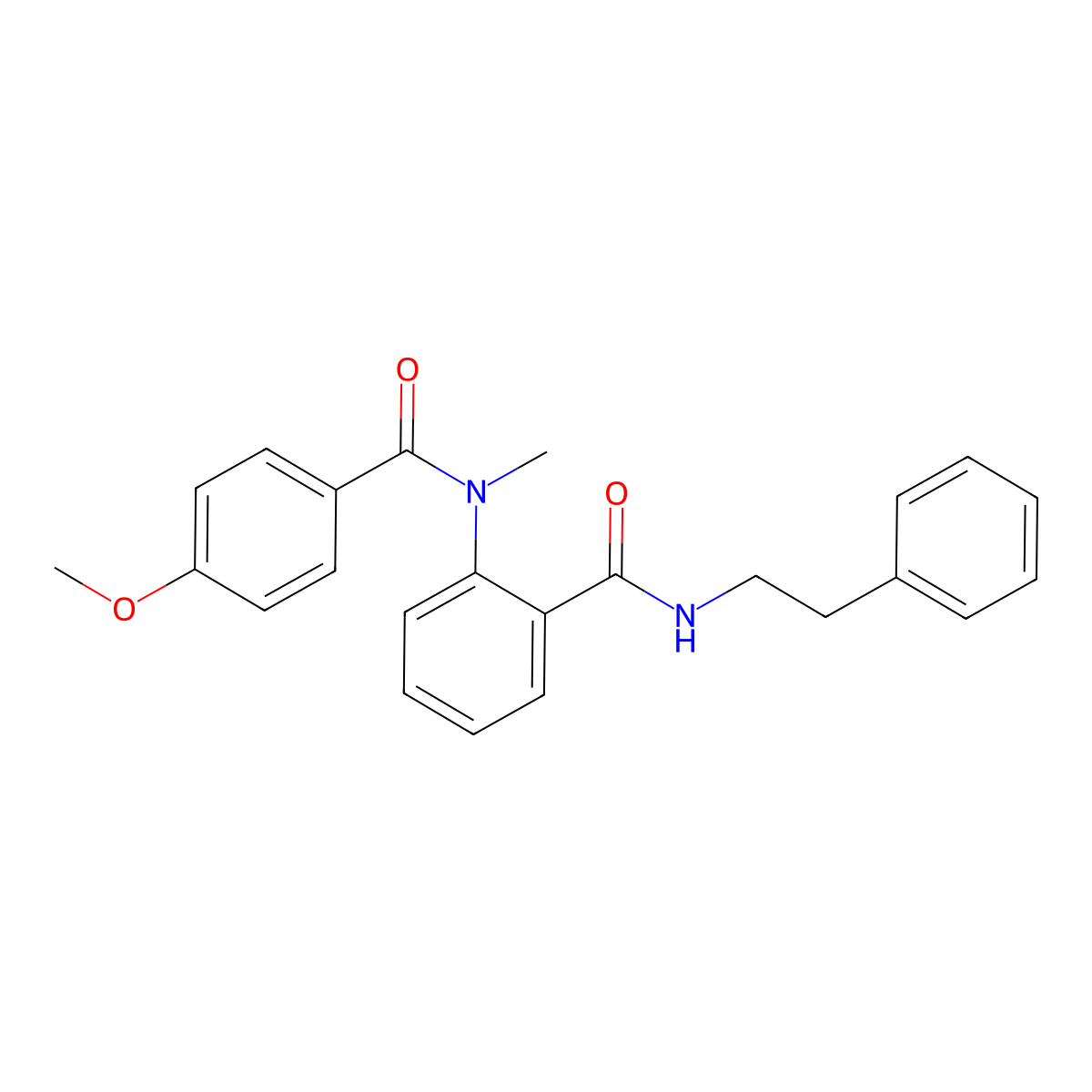 2-[(4-methoxybenzoyl)(methyl)amino]-N-(2-phenylethyl)benzamide molecular structure, CAS 819824-98-1