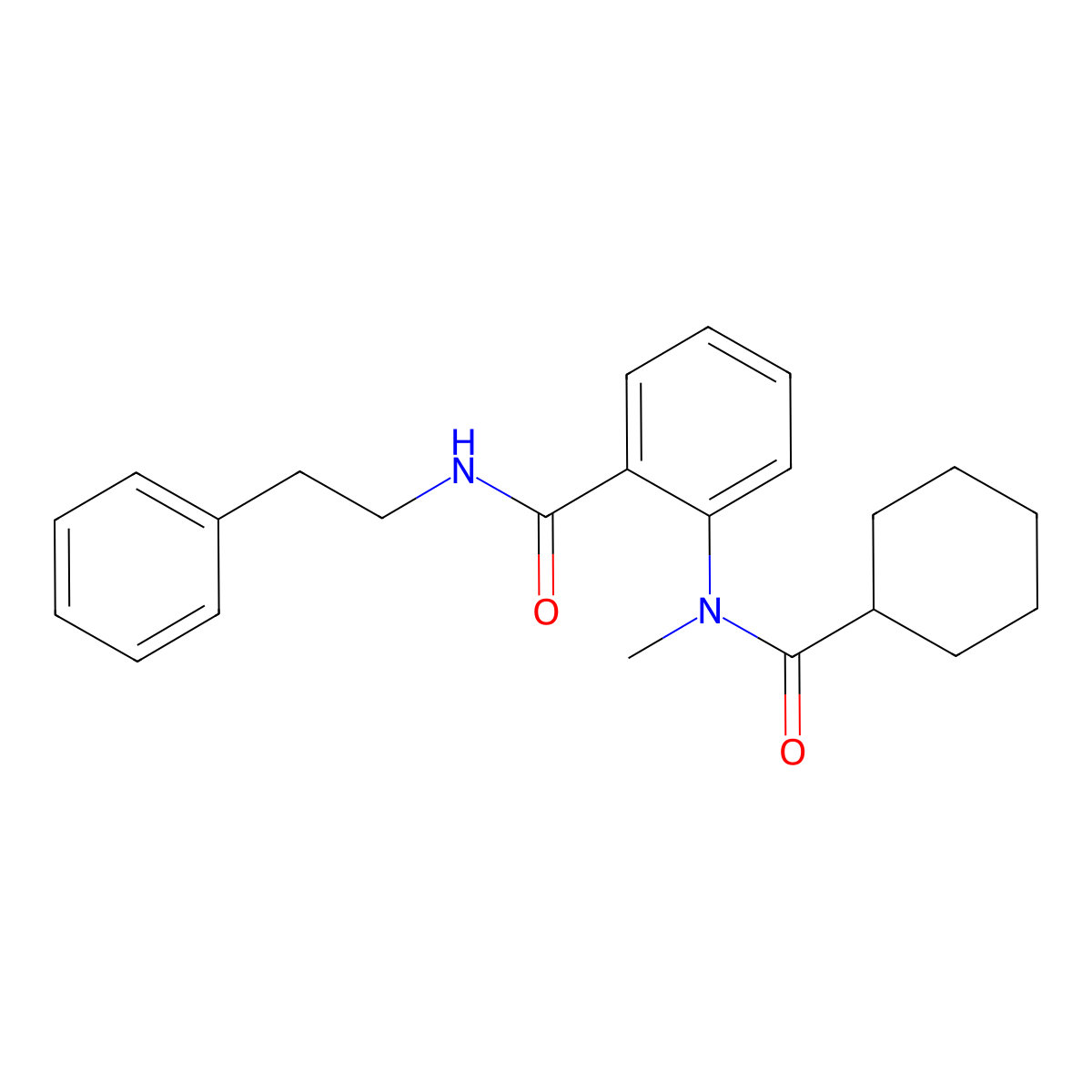 2-[(cyclohexylcarbonyl)(methyl)amino]-N-(2-phenylethyl)benzamide molecular structure, CAS 819825-94-0