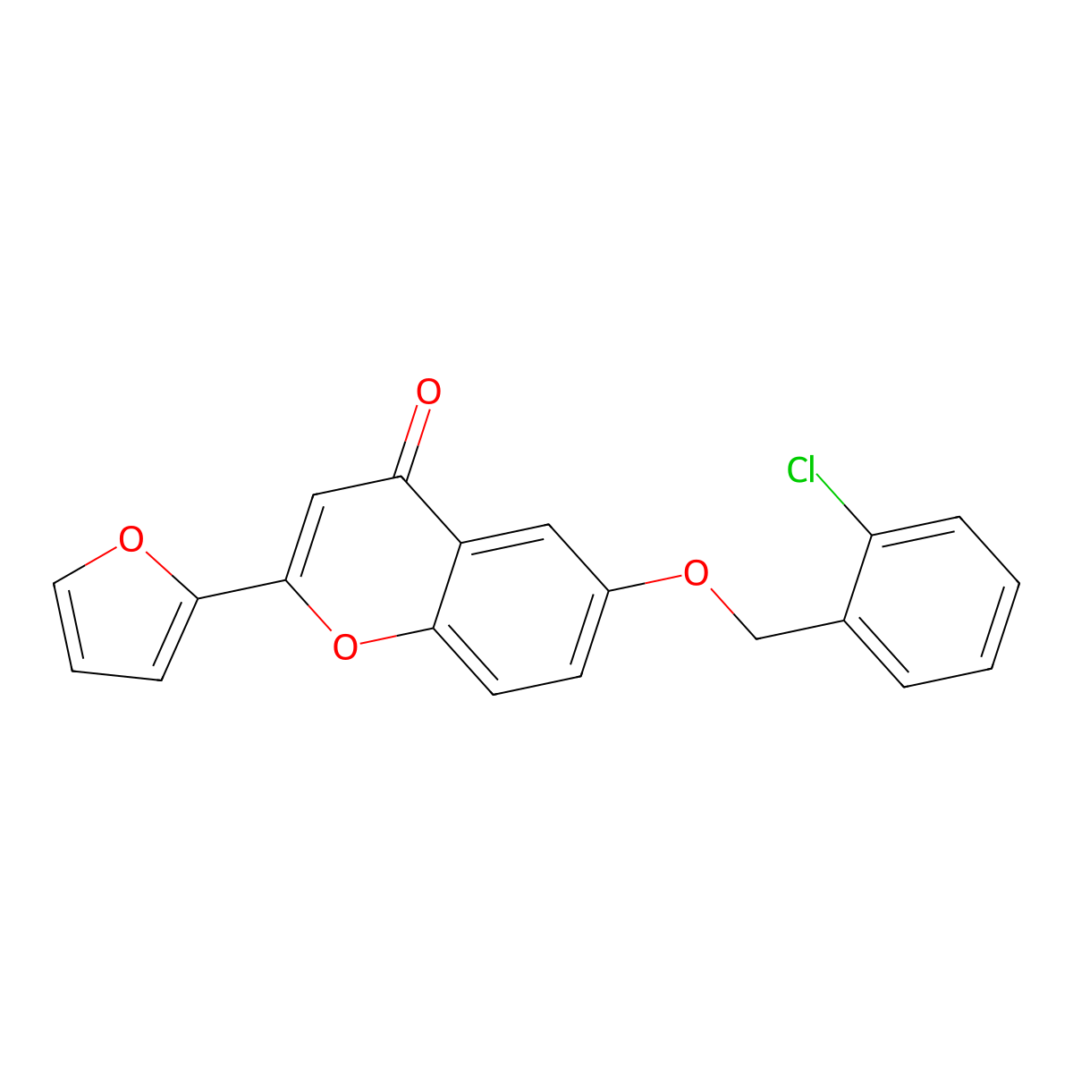 6-[(2-Chlorophenyl)methoxy]-2-(furan-2-yl)chromen-4-one molecular structure, CAS 819831-56-6