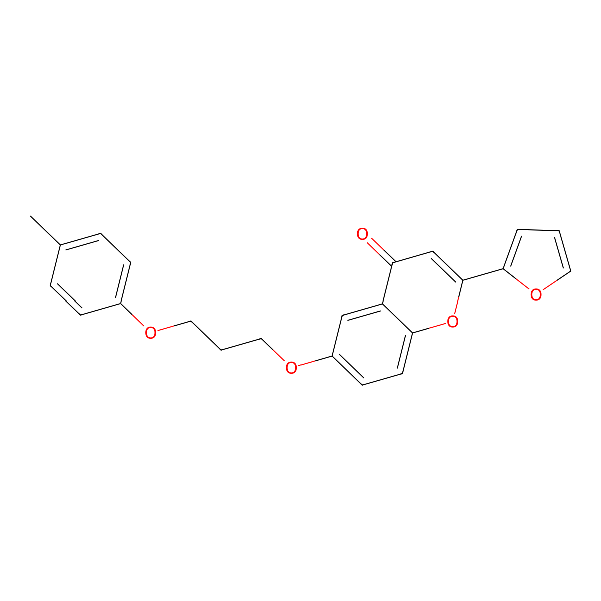 2-(Furan-2-yl)-6-[3-(4-methylphenoxy)propoxy]chromen-4-one molecular structure, CAS 819832-19-4