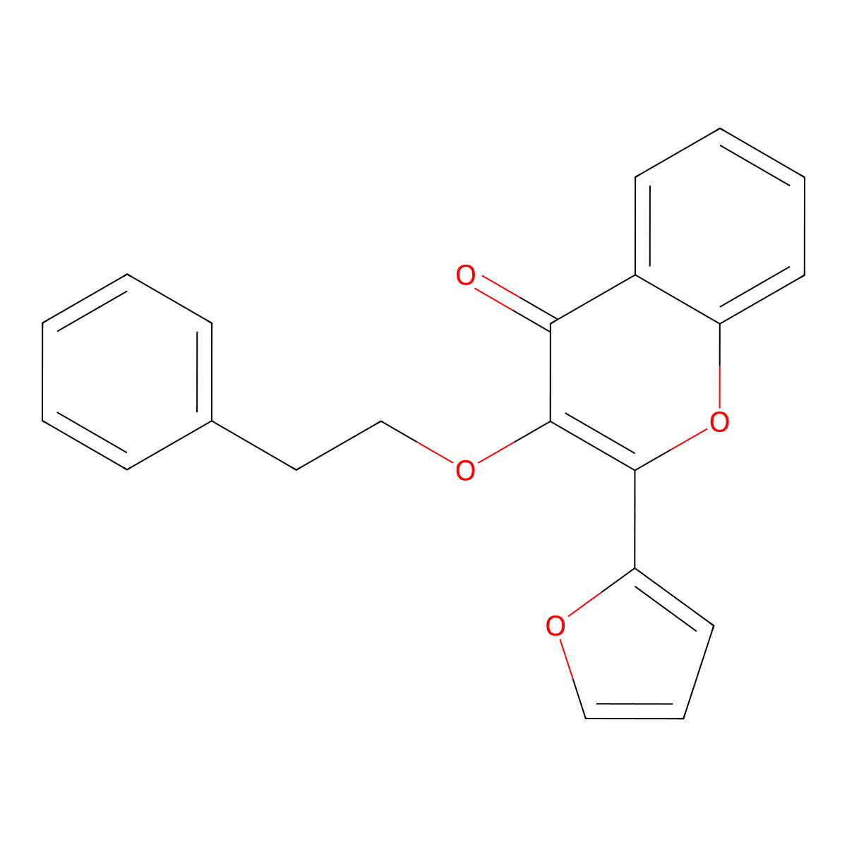 2-(2-furyl)-3-(2-phenylethoxy)-4H-chromen-4-one molecular structure, CAS 819832-86-5