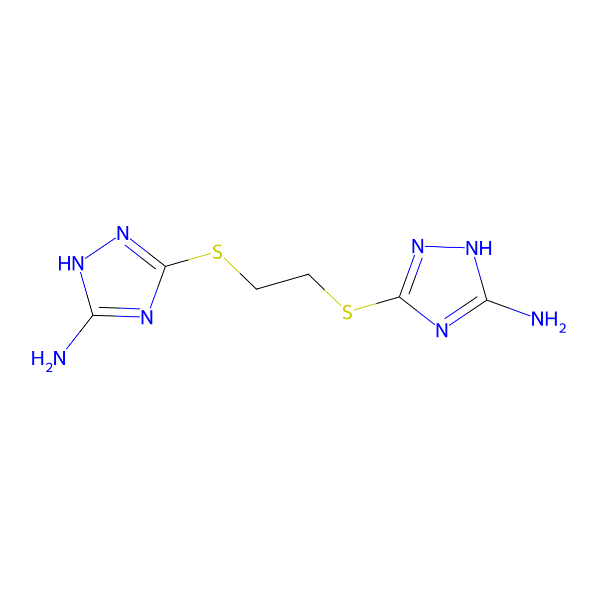 3,3'-[Ethane-1,2-diylbis(thio)]bis(1H-1,2,4-triazol-5-amine) molecular structure, CAS 819835-63-7