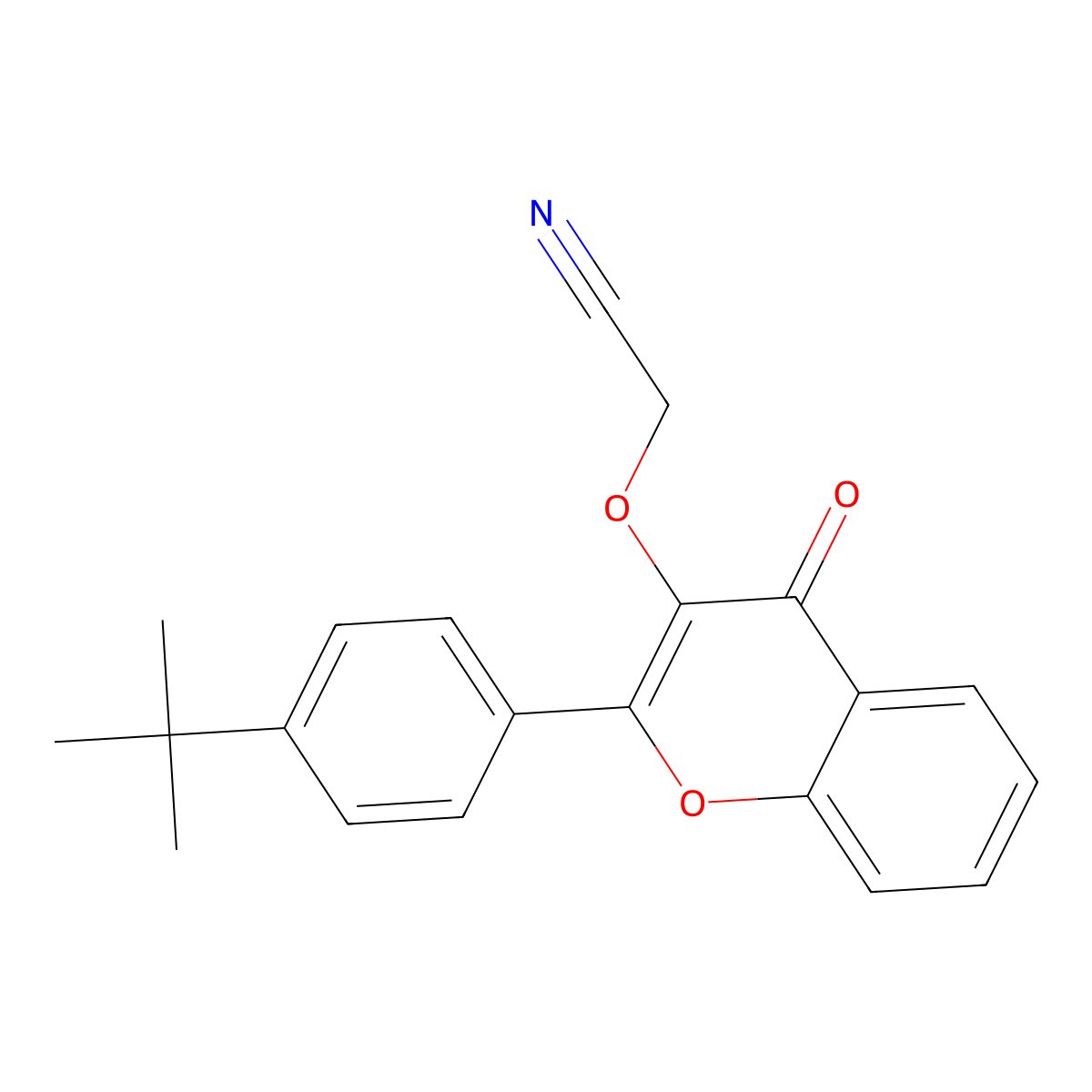 2-[2-(4-Tert-butylphenyl)-4-oxochromen-3-yl]oxyacetonitrile molecular structure, CAS 819836-39-0