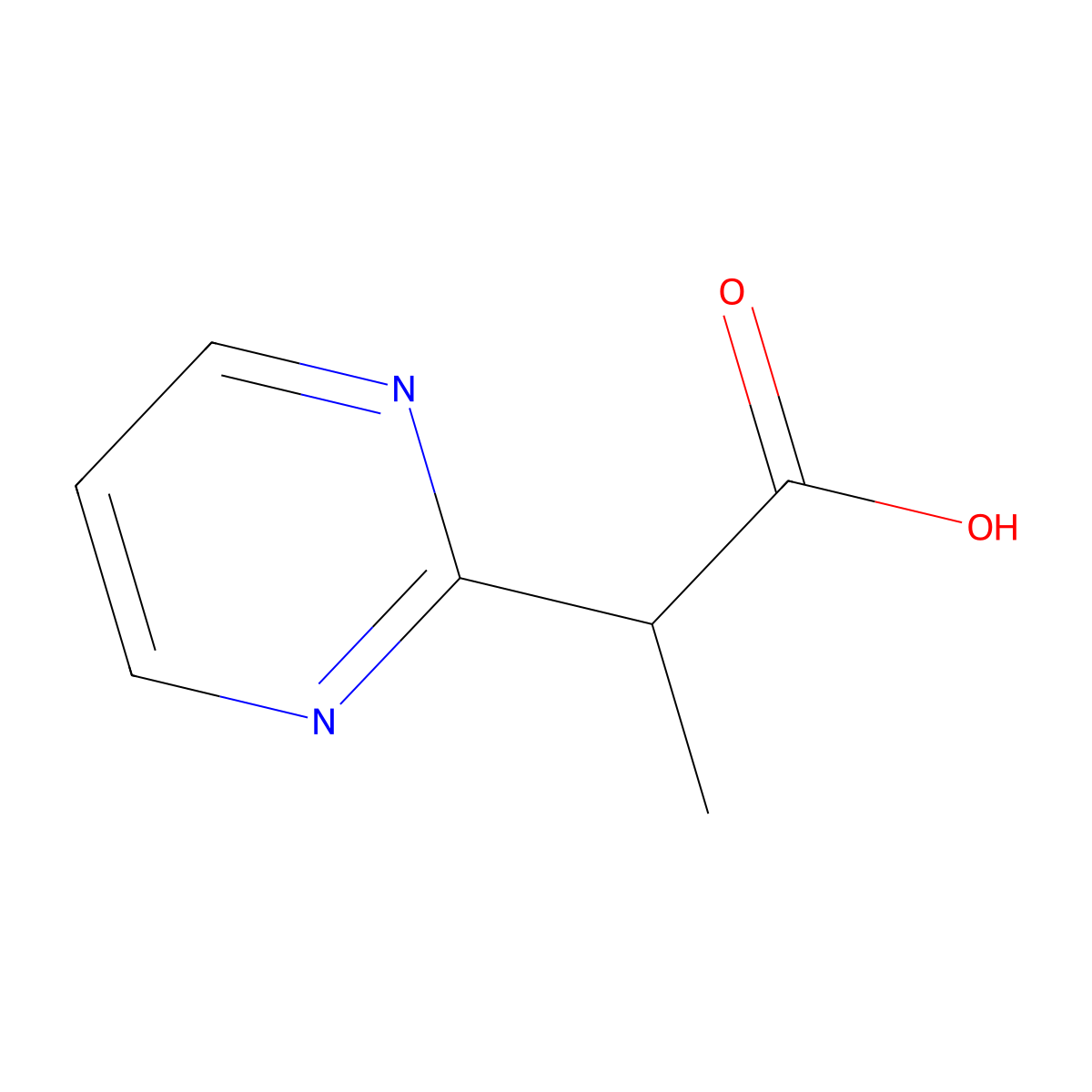 2-(Pyrimidin-2-yl)propanoic acid molecular structure, CAS 819850-16-3