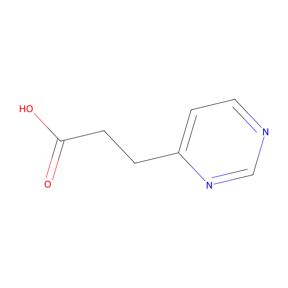 3-(Pyrimidin-4-yl)propanoic acid molecular structure, CAS 819850-17-4