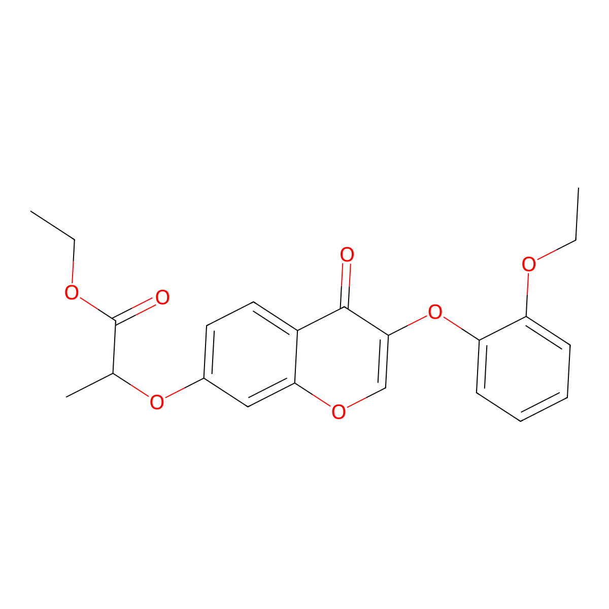 ethyl 2-{[3-(2-ethoxyphenoxy)-4-oxo-4H-chromen-7-yl]oxy}propanoate molecular structure, CAS 819857-19-7