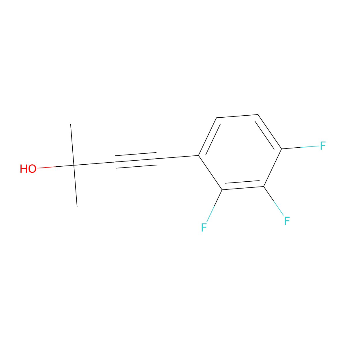 2-Methyl-4-(2,3,4-trifluorophenyl)but-3-yn-2-ol molecular structure, CAS 819861-95-5