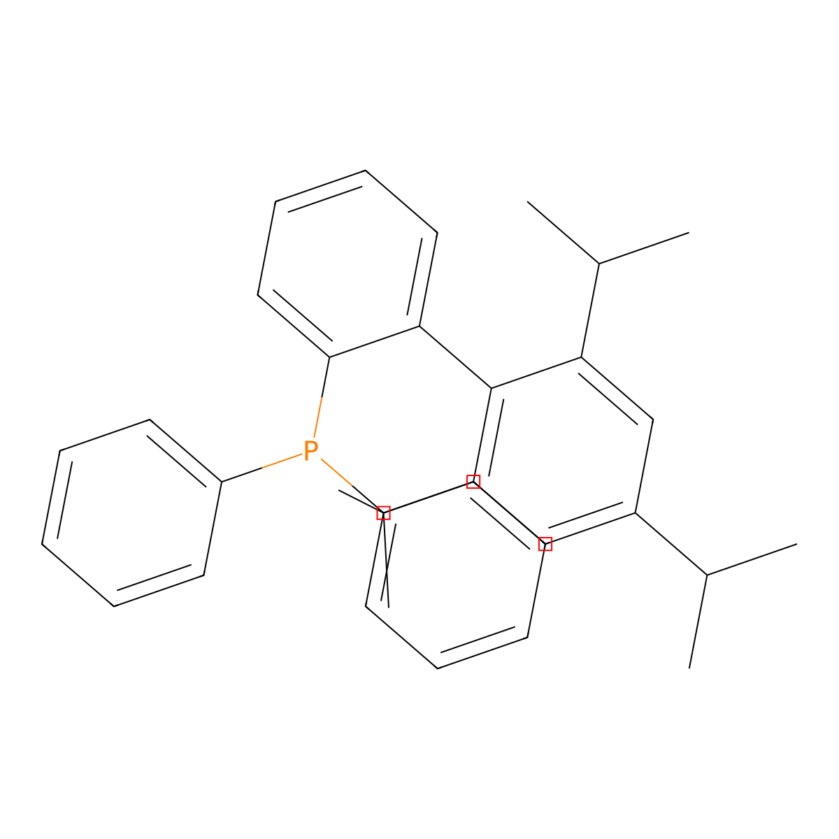 Diphenyl(2',4',6'-triisopropyl-[1,1'-biphenyl]-2-yl)phosphine molecular structure, CAS 819867-23-7