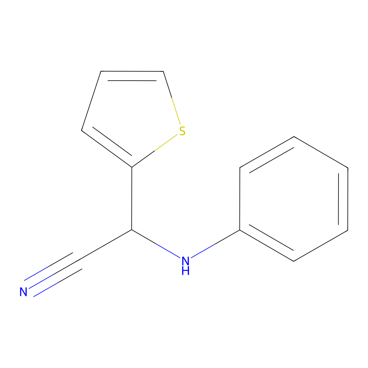 Anilino(thiophen-2-yl)acetonitrile molecular structure, CAS 81994-43-6