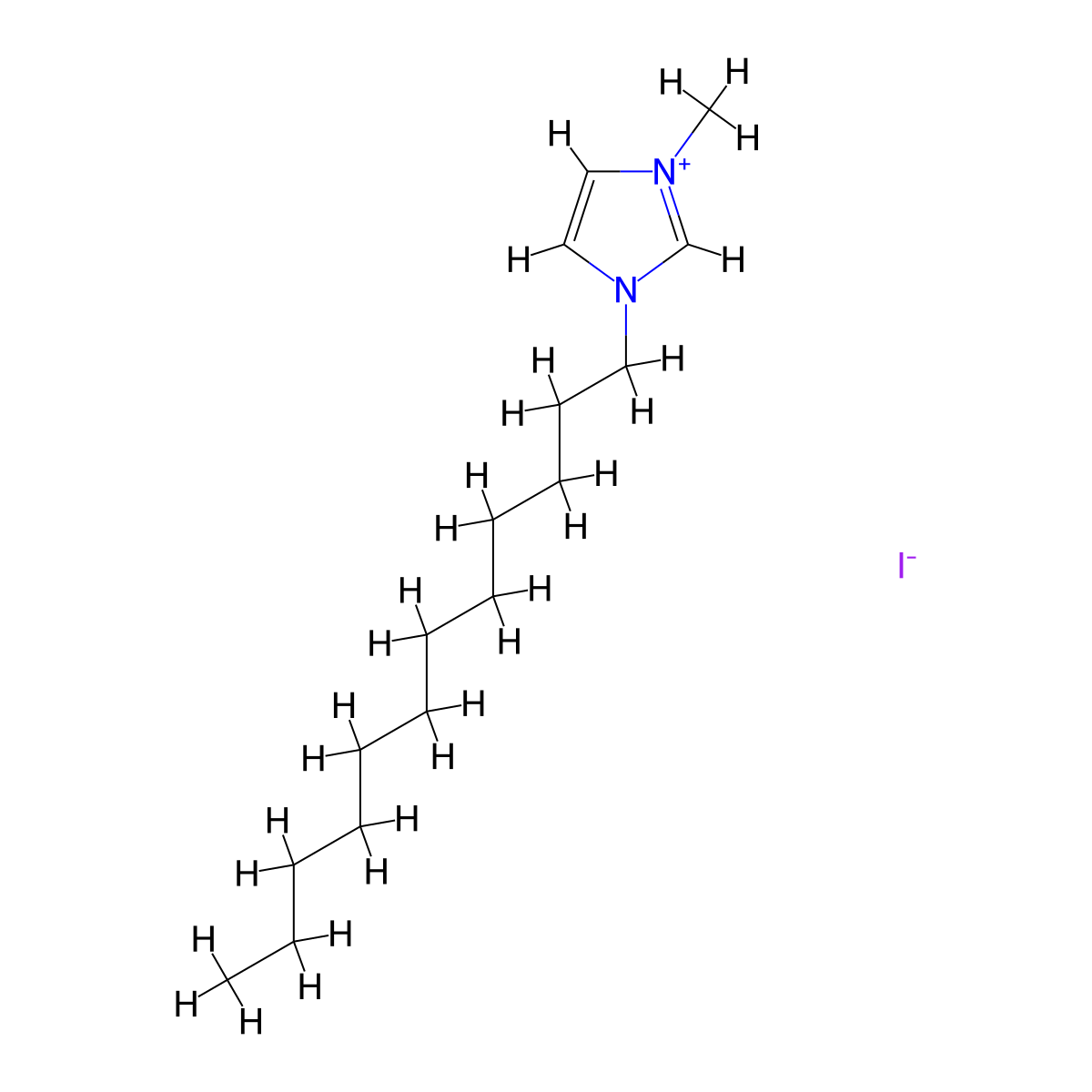 1-Dodecyl-3-methyl-1H-imidazol-3-ium iodide molecular structure, CAS 81995-09-7