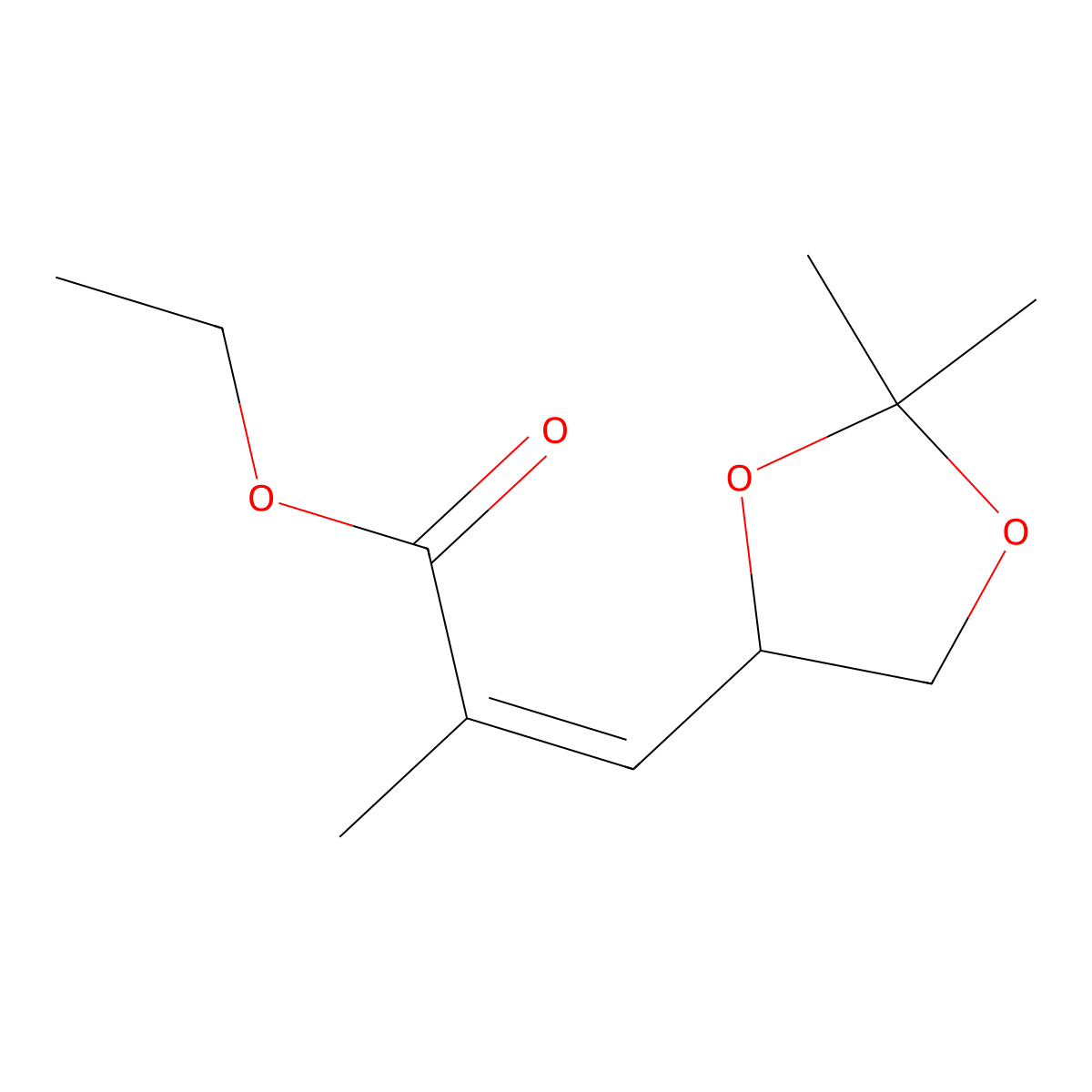 (S,E)-ethyl 3-(2,2-diMethyl-1,3-dioxolan-4-yl)-2-Methylacrylate molecular structure, CAS 81997-76-4