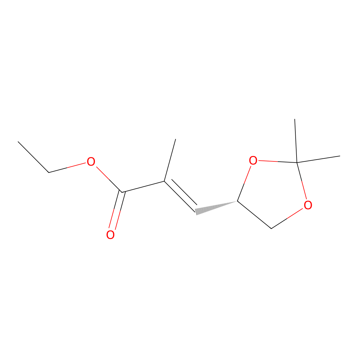(S,E)-ethyl 3-(2,2-diMethyl-1,3-dioxolan-4-yl)-2-Methylacrylate molecular structure, CAS 81997-76-4