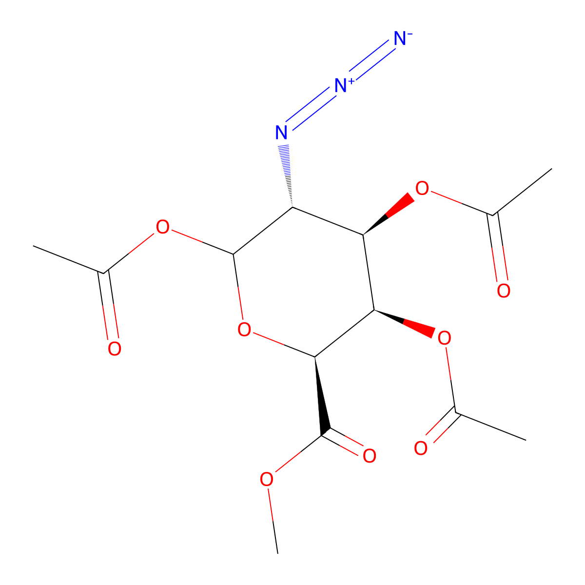 2-Azido-2-deoxy-D-galacturonate 1,3,4-Triacetate Methyl Ester molecular structure, CAS 81997-92-4