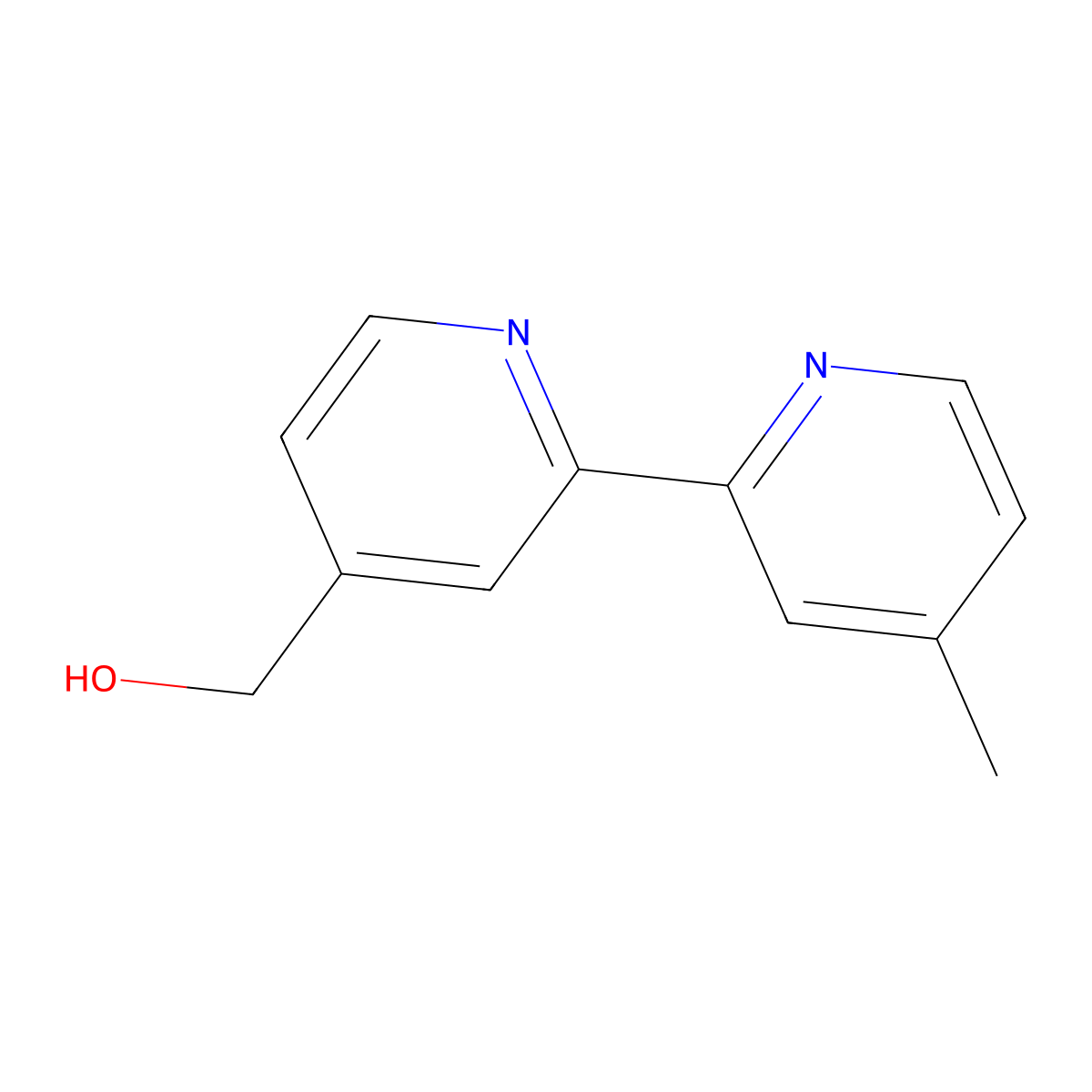 4-Hydroxymethyl-4'-methyl-2,2'-bipyridyl molecular structure, CAS 81998-04-1