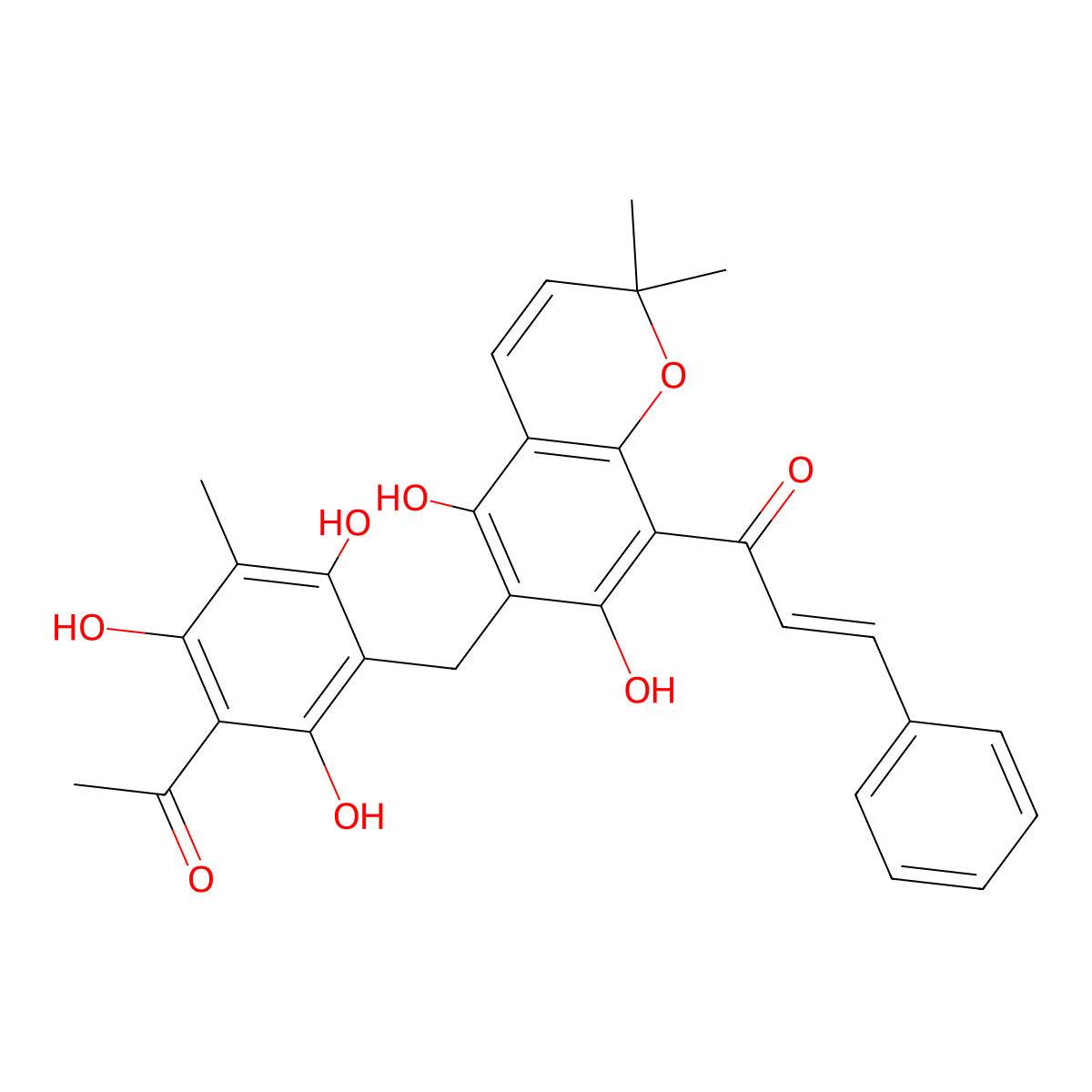Rottlerin molecular structure, CAS 82-08-6