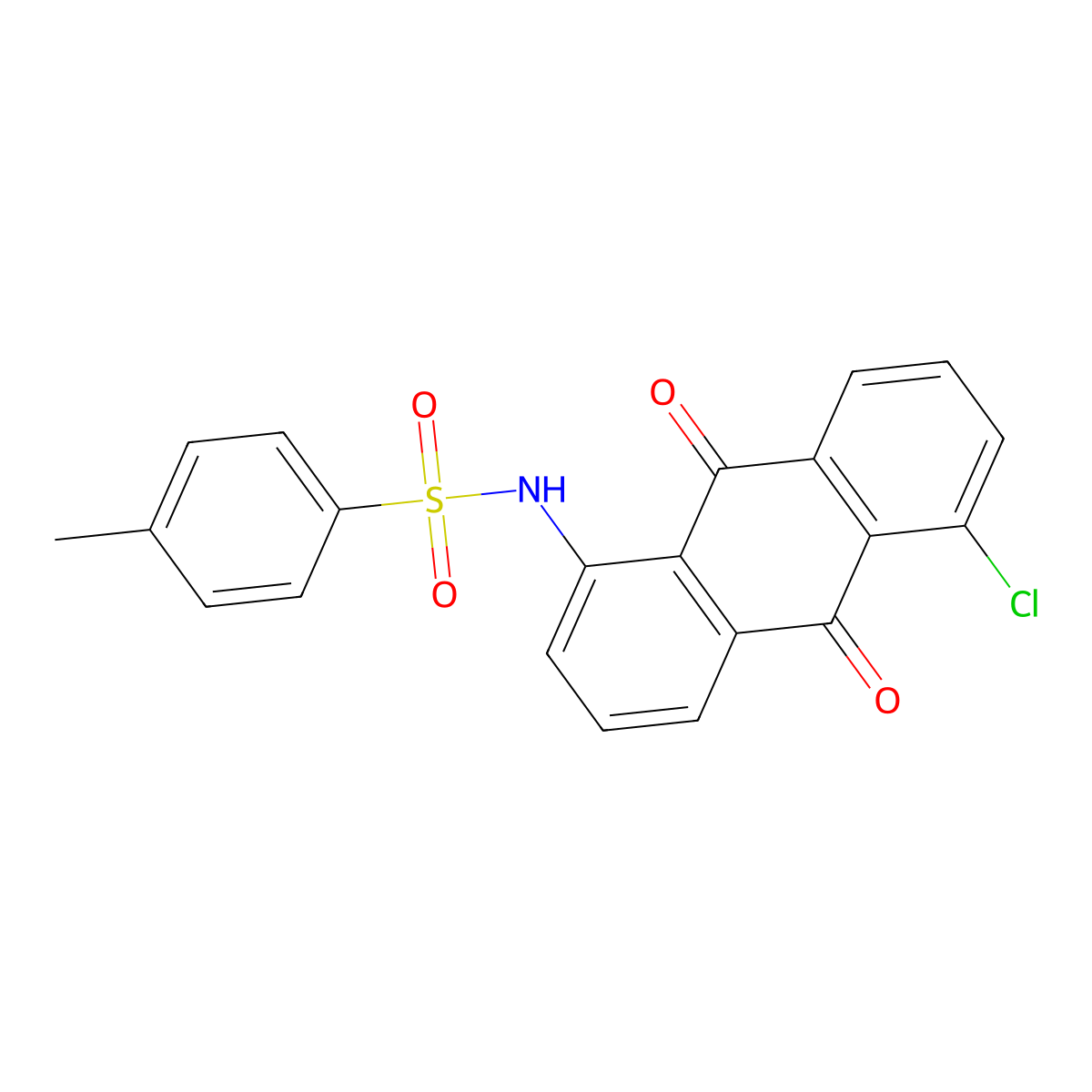 N-(5-Chloro-9,10-dihydro-9,10-dioxo-1-anthryl)-p-toluenesulphonamide molecular structure, CAS 82-14-4