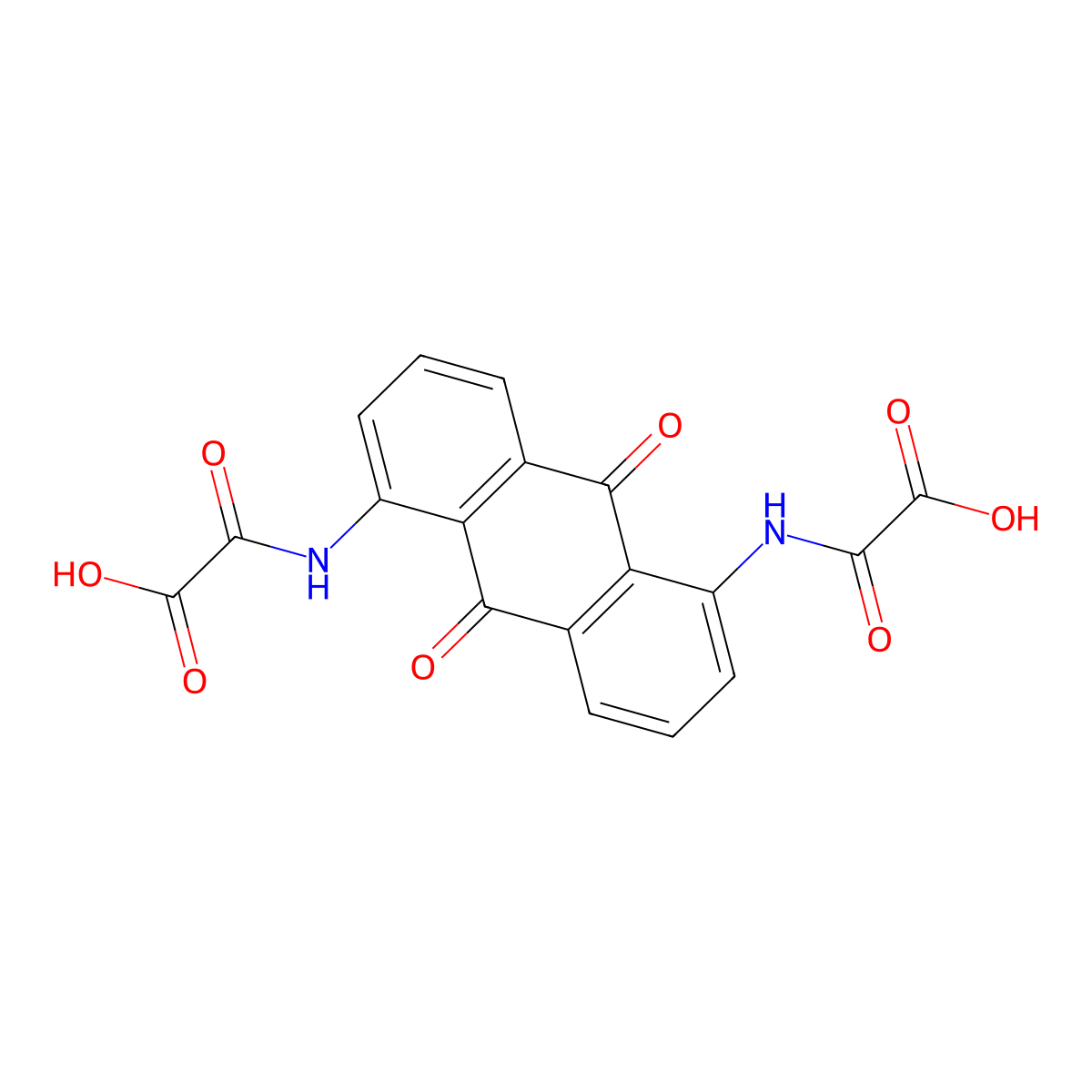 N,N'-Anthraquinone-1,5-diyldi(oxamic acid) molecular structure, CAS 82-19-9