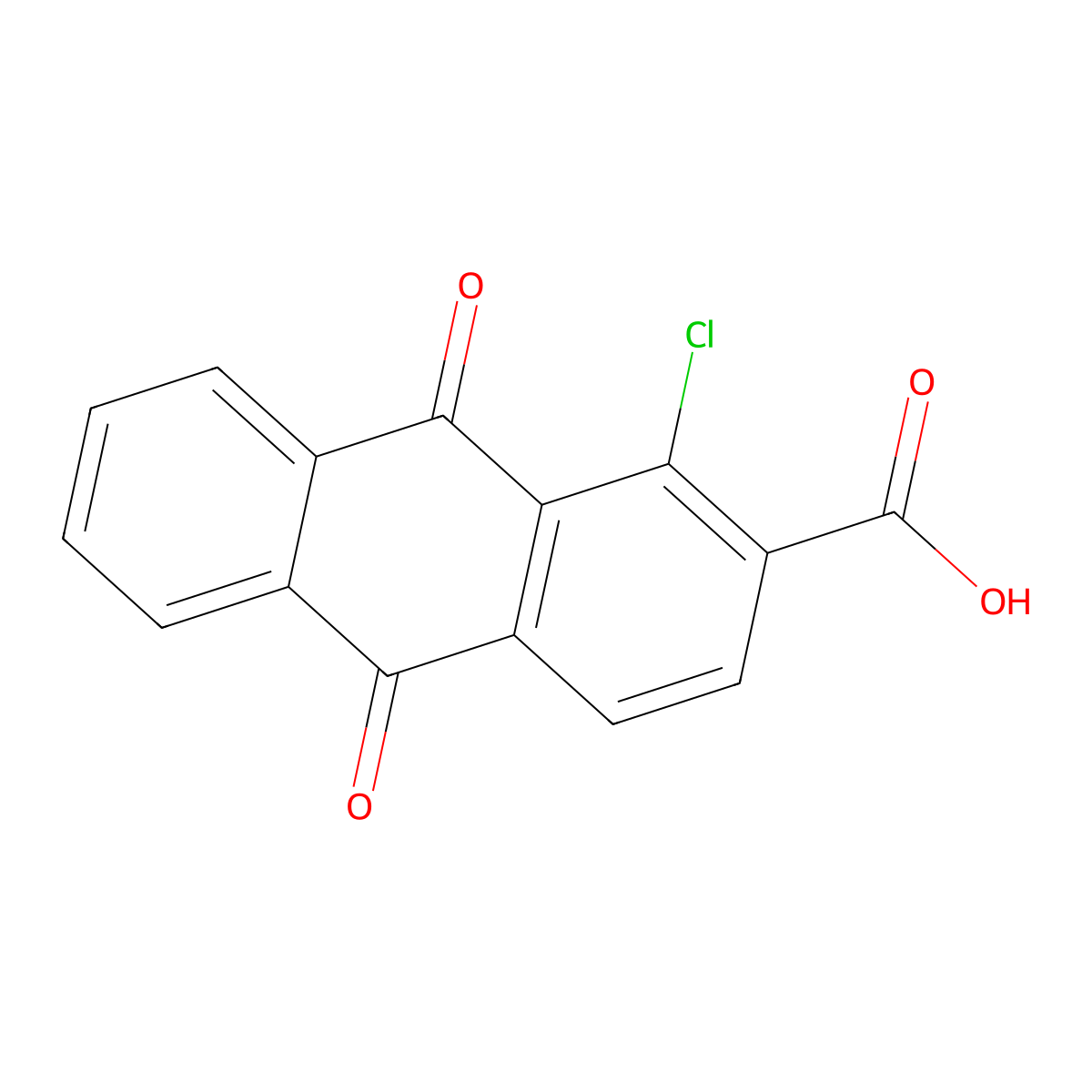 1-Chloro-9,10-dioxo-9,10-dihydro-anthracene-2-carboxylic acid molecular structure, CAS 82-23-5
