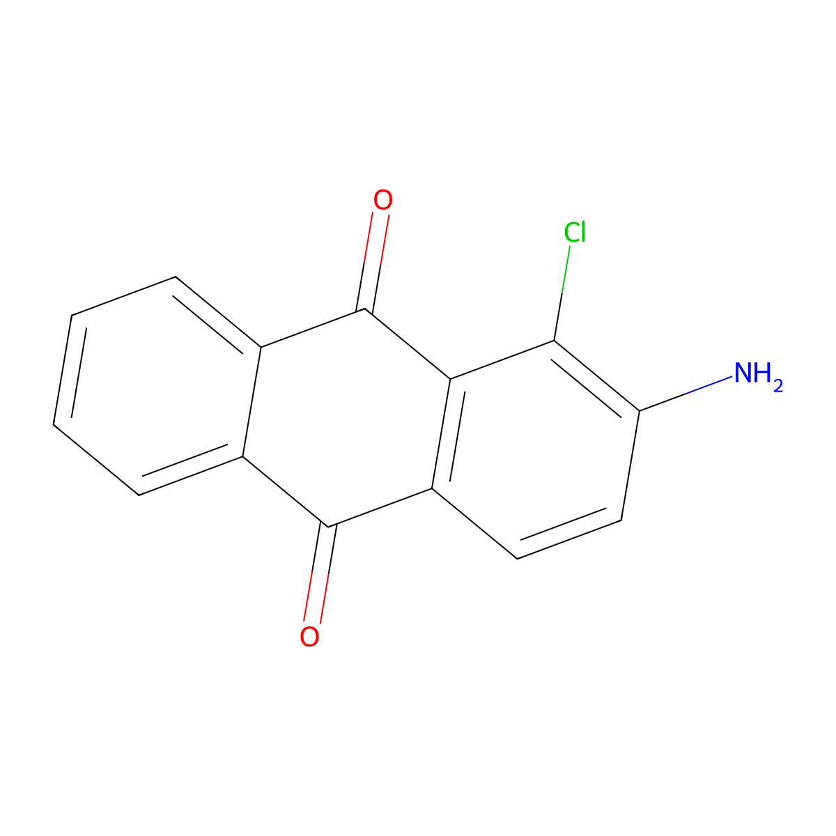 2-Amino-1-chloro-9,10-anthraquinone molecular structure, CAS 82-27-9