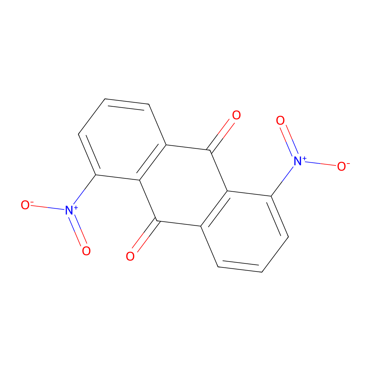 9,10-Anthracenedione, 1,5-dinitro- molecular structure, CAS 82-35-9