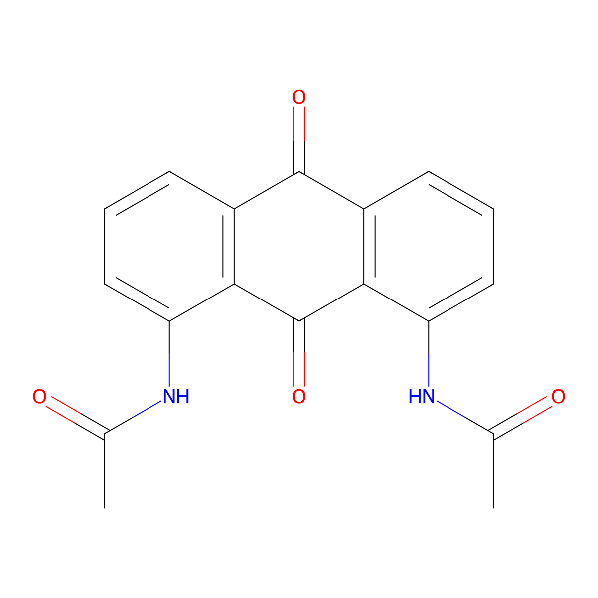 Acetamide, N,N'-(9,10-dihydro-9,10-dioxo-1,8-anthracenediyl)bis- molecular structure, CAS 82-36-0