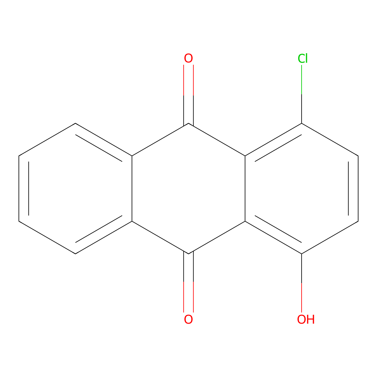 1-Chloro-4-hydroxyanthraquinone molecular structure, CAS 82-42-8