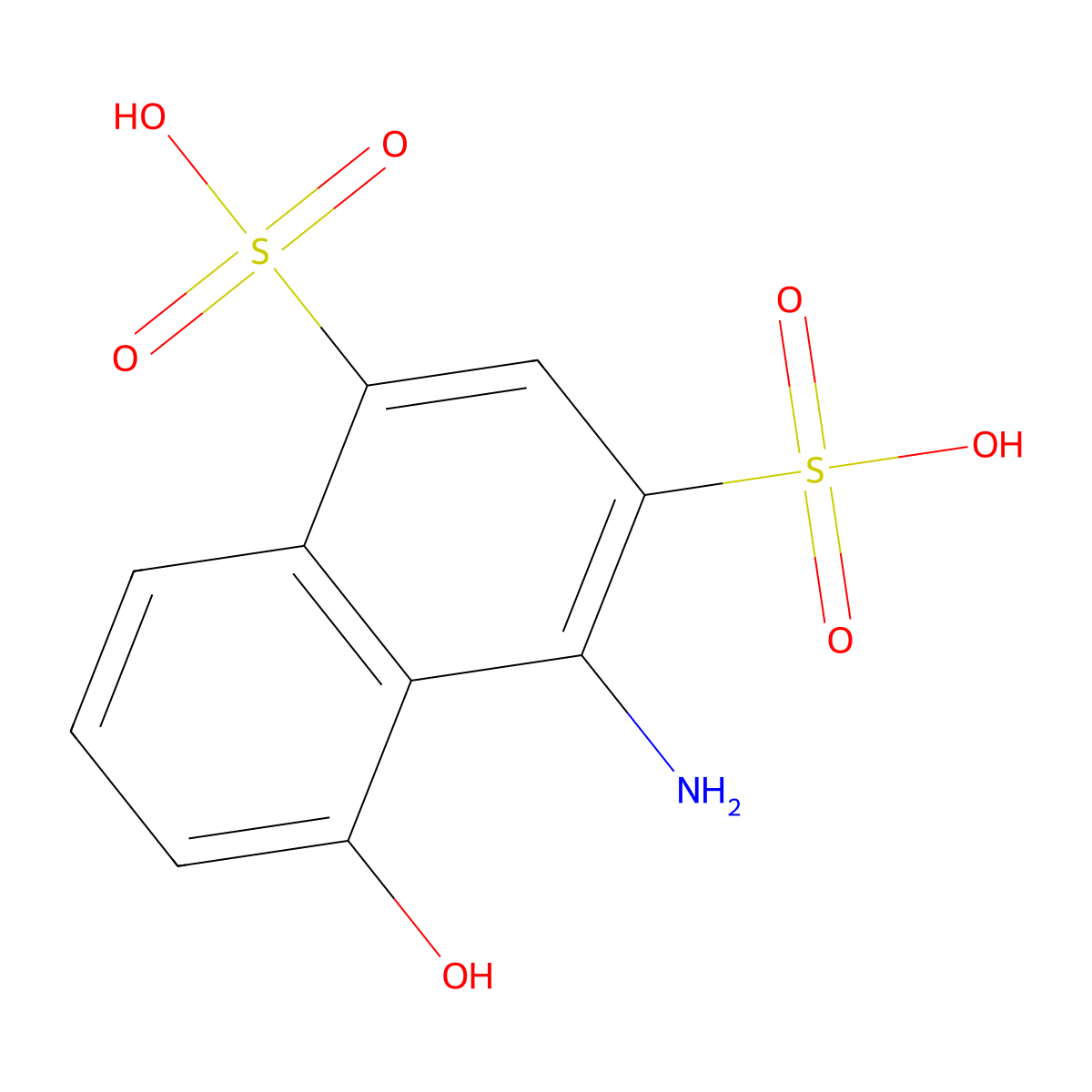 4-Amino-5-hydroxy-1,3-naphthalenedisulfonic acid molecular structure, CAS 82-47-3