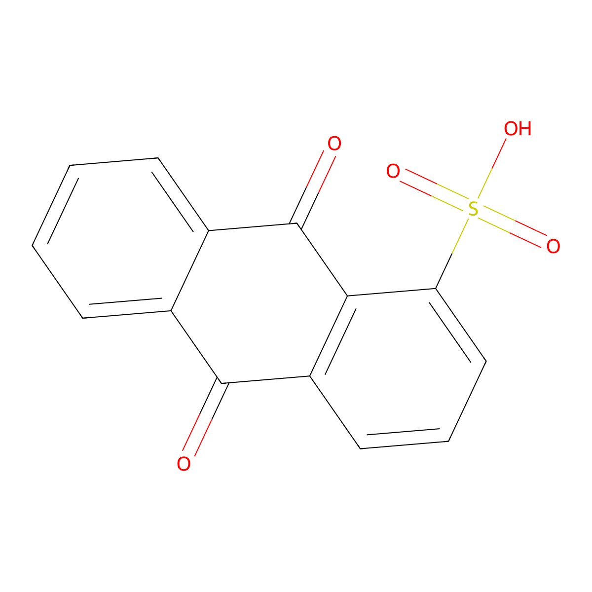 9,10-Dihydro-9,10-dioxo-1-anthracenesulfonic acid molecular structure, CAS 82-49-5