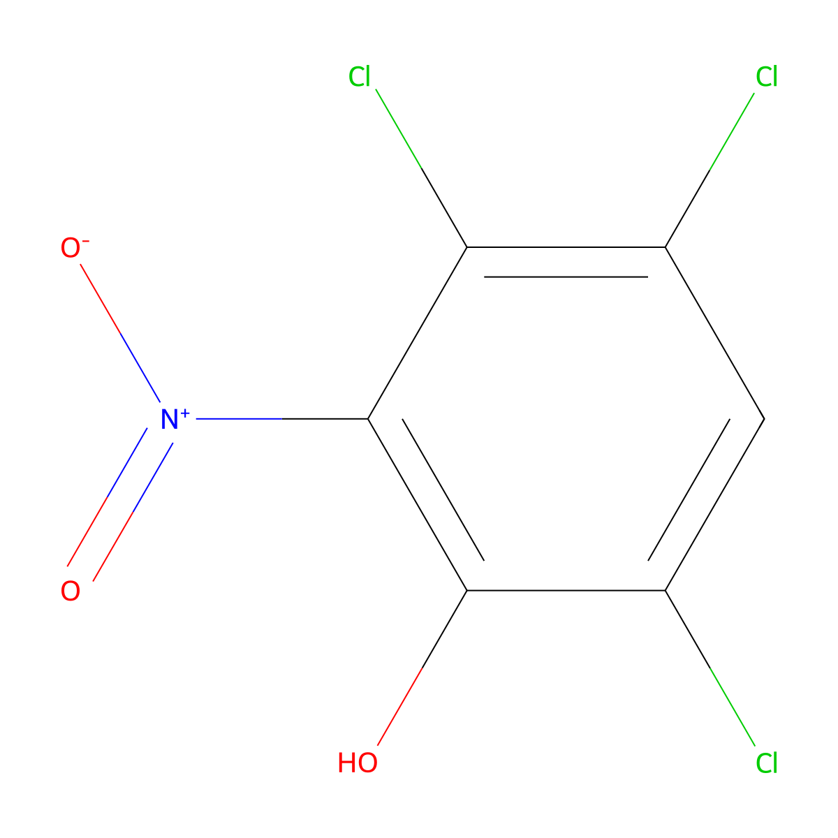 3,4,6-Trichloro-2-nitrophenol molecular structure, CAS 82-62-2