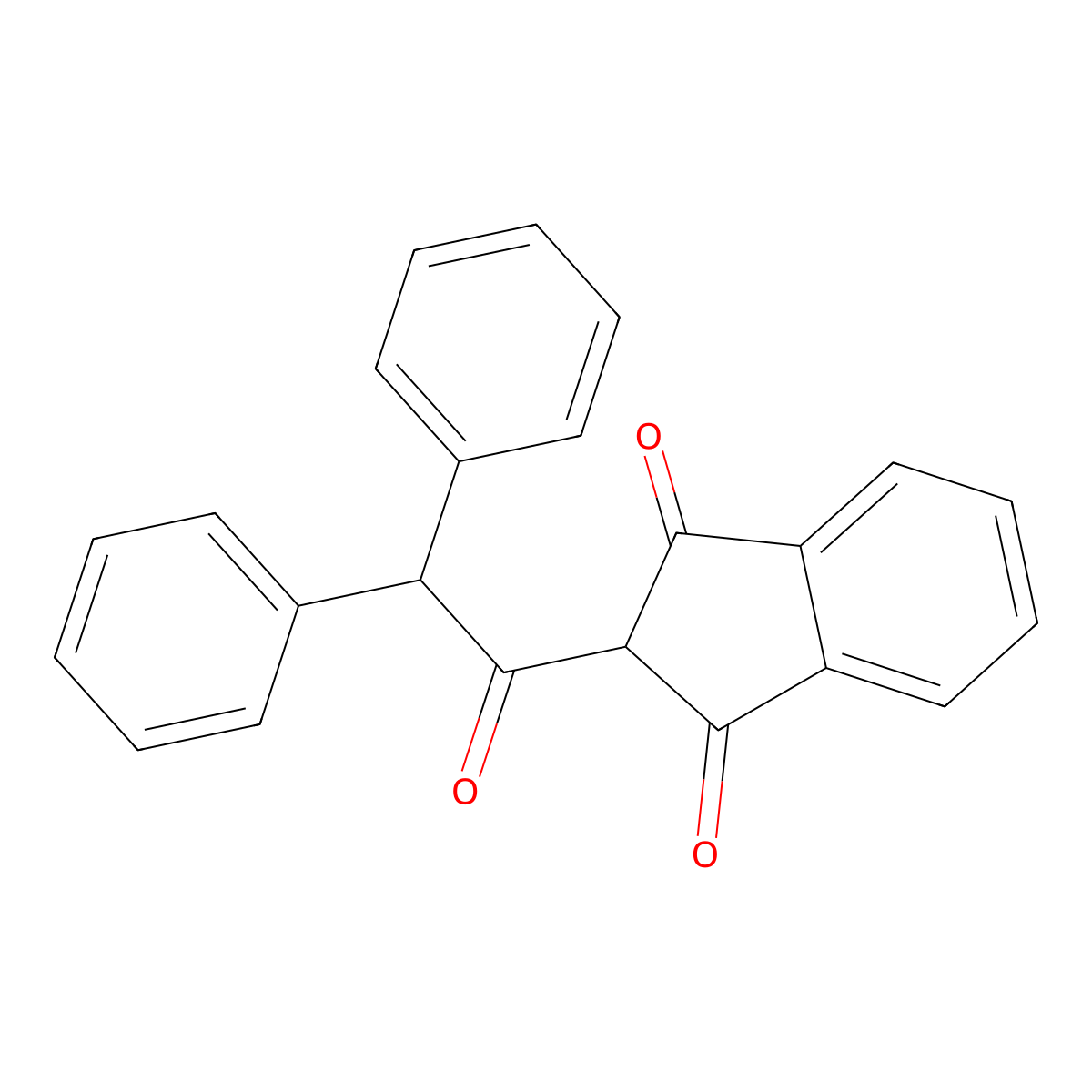 Diphacinone molecular structure, CAS 82-66-6