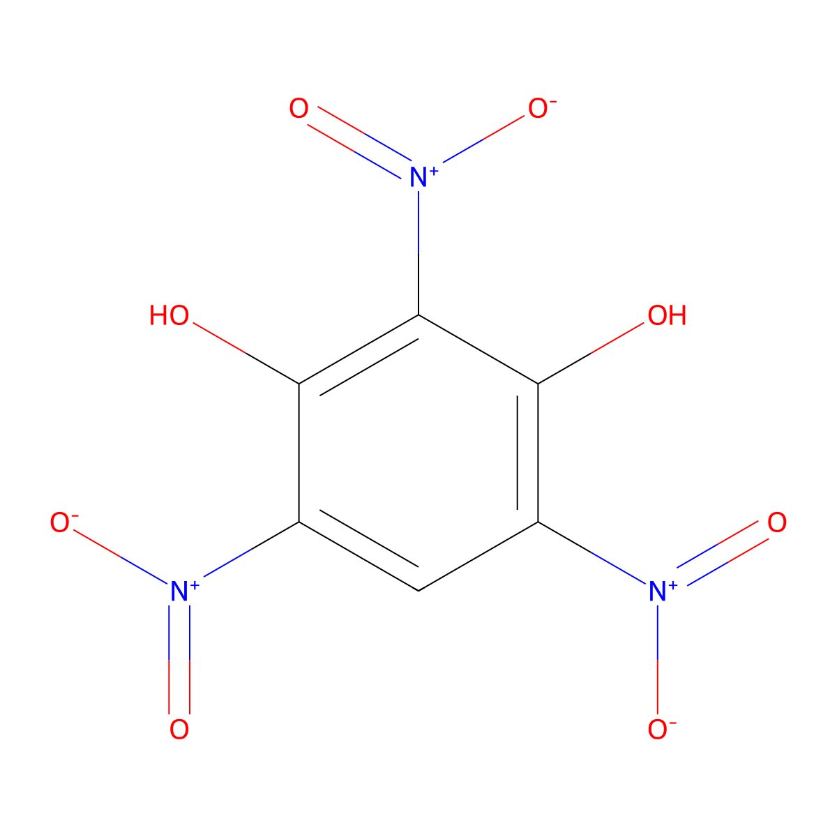Styphnic acid molecular structure, CAS 82-71-3