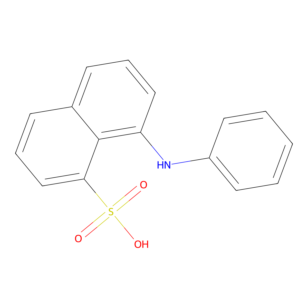 8-Anilino-1-naphthalenesulfonic acid molecular structure, CAS 82-76-8